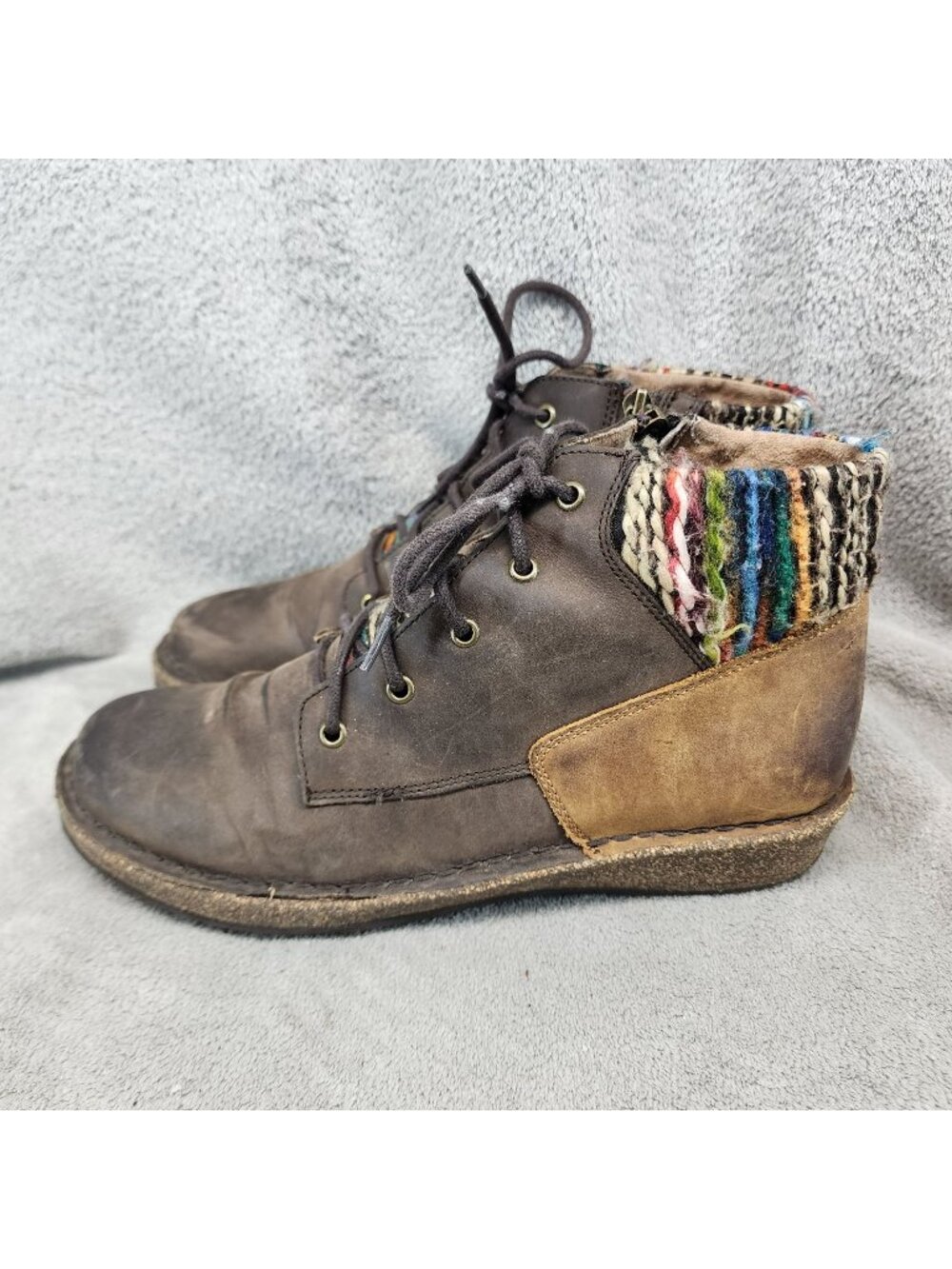 Aetrex Shoes Womens Size 9.5 Jolie Brown Leather Lace Up Chukka Boots *Read*